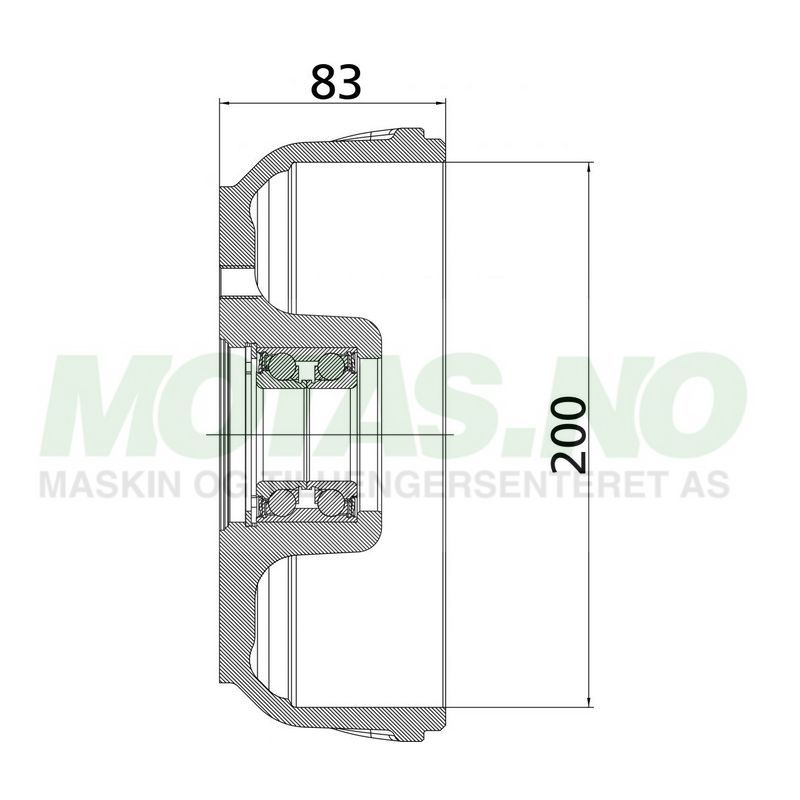 Bremsetrommel Knott 200x50 (112x5)
