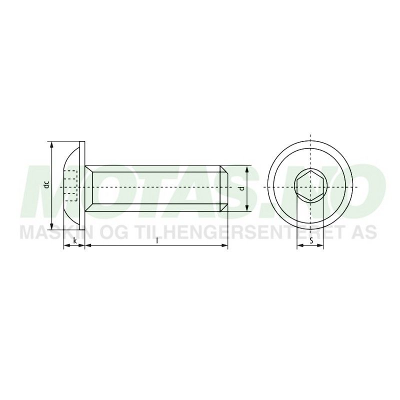 Bolt M8x55 10.9 Umbrako m/flens
