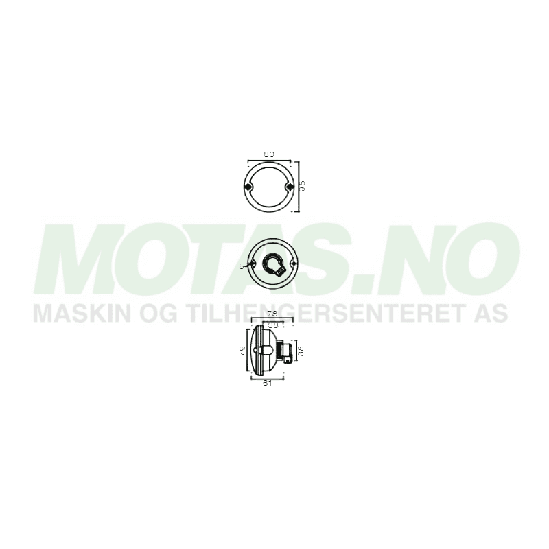 Roundpoint 12V blinklys 2-pol