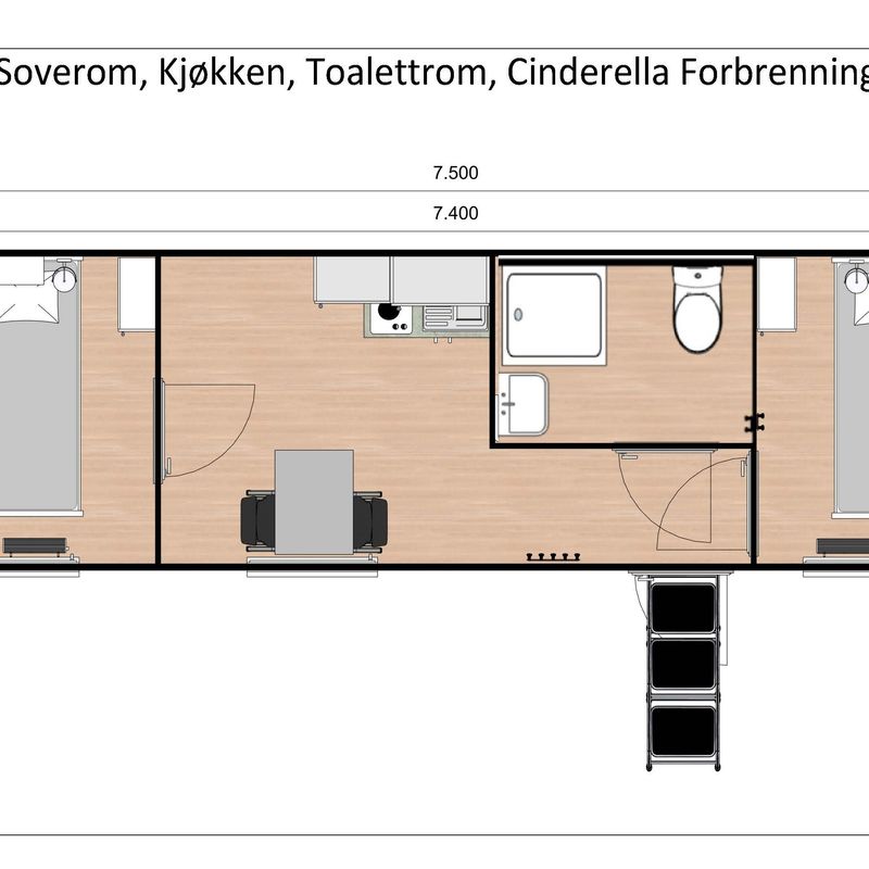 Letthus Boligvogn 751 B3 med Cinderella og dusj