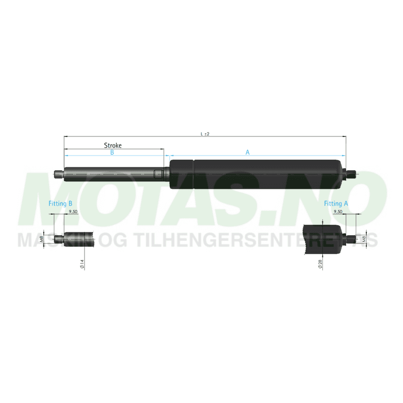 Gassdemper 1900N