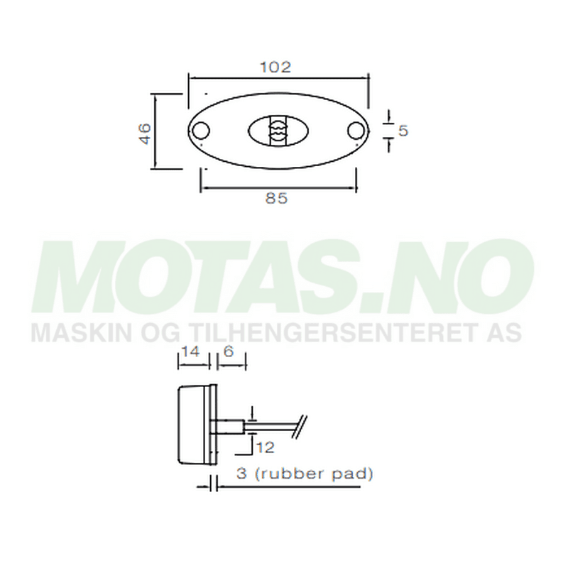 Flatpoint II LED 10-30V, Hvit 1m DC