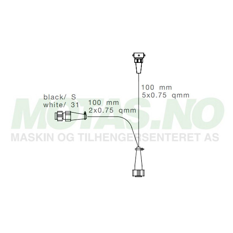 Adapter for 3-kammer, 5-pol Baj. Rygg/Tåke
