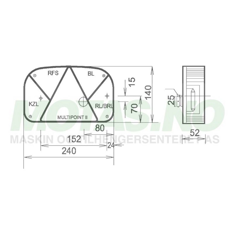 Multipoint II 12V 5-pol Høyre