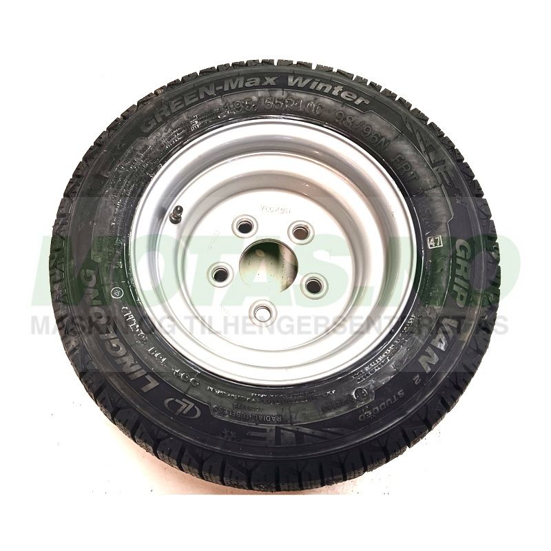 Komplett hjul 195/55R10C Stål 5-bolt Piggdekk