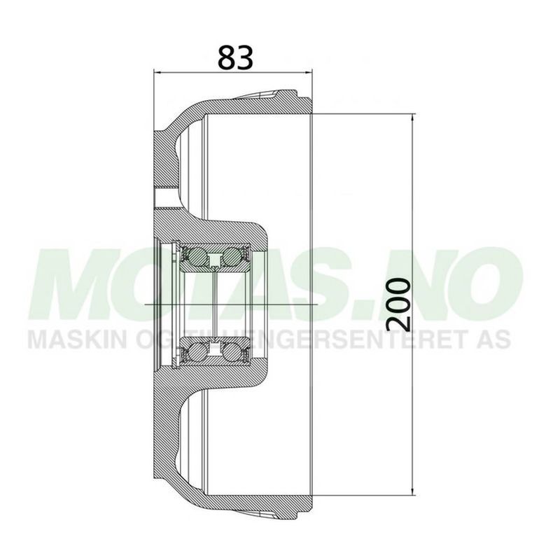 Bremsetrommel Knott 200x50 (100x4)