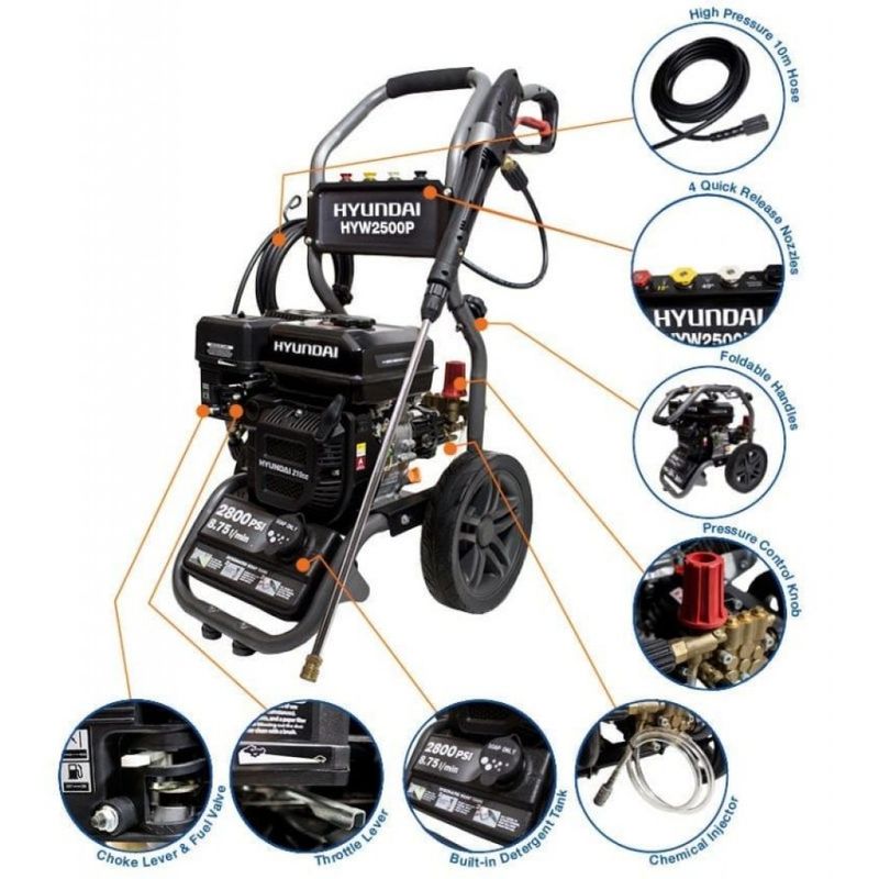 HYUNDAI HYW2500P høytrykksspyler Bensindrevet 170Bar 8.75L/m